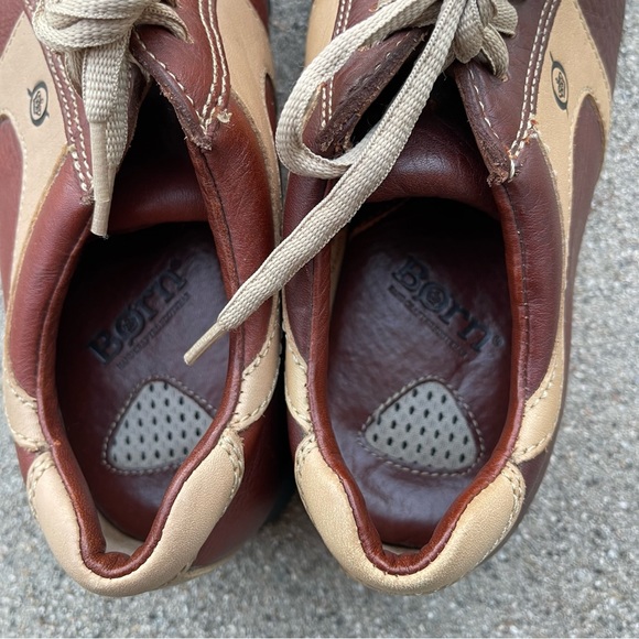 Born Shoes Leather Bicycle Toe Oxford brown size 9.5/41 Preowned Womens - Picture 4 of 9